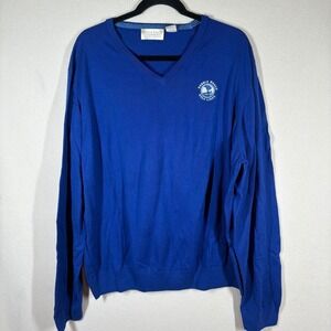 Pebble Beach Golf Bobby Jones Pima Cotton V-Neck Sweater XXL Blue Preppy Classic